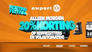 Expert Kortingfestival Aankondiging 20% Korting Op Koffiezetters En Volautomaten Op Woensdag 30-09