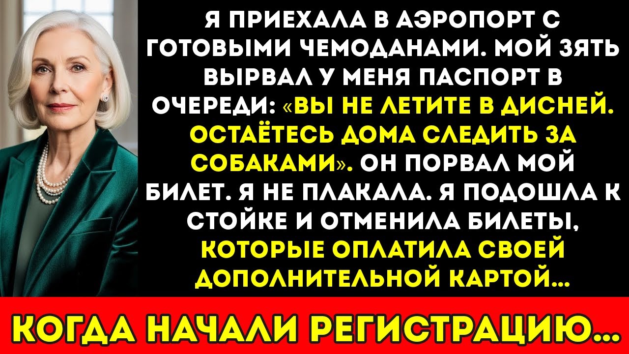 Мой зять порвал мой билет в аэропорту «Присмотри за собаками», — но я ОТМЕНИЛА их билеты и…