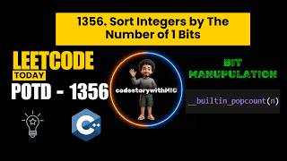 LeetCode 1356 | Sort Integers by Number of 1 Bits | Bit Manipulation