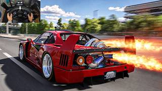 25,000HP Single Massive Turbo 5 Rotor Swapped Ferrari F40-Assetto Corsa screenshot 4