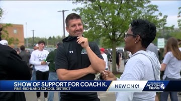 More than 100 supporters of former Pine-Richland football coach rally outside of board meeting