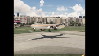 Extreme landing of Boeing 777 at Kai Tak Airport