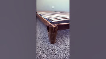 Castle joint bed frame made with oak and walnut #woodworking #handmade #noob
