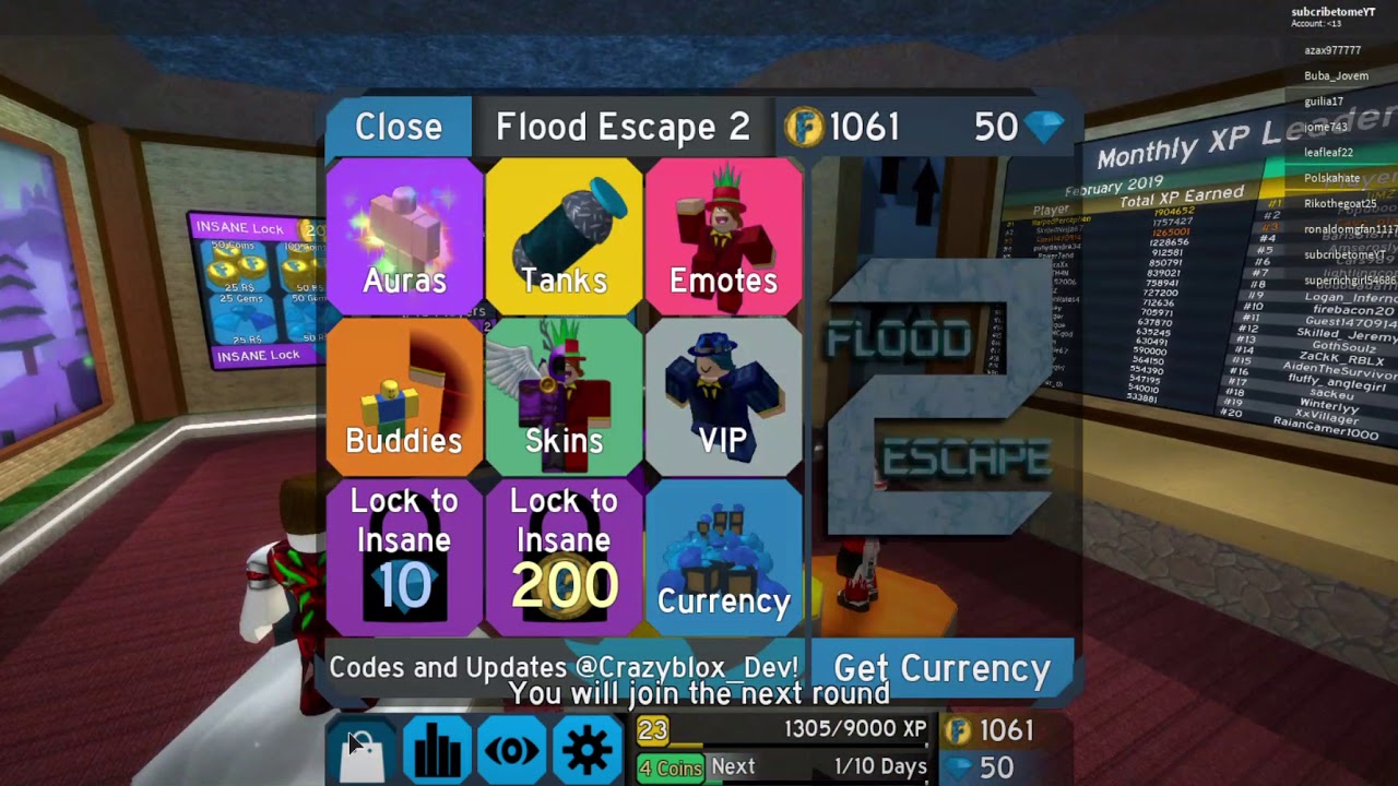 Roblox Bloxy Flood Escape 2 Codes