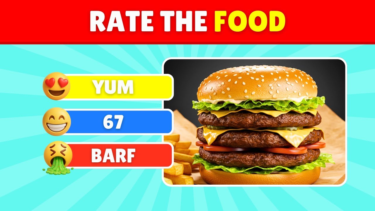 Rate the Food 🍔🍕 | Food Quiz Challenge (Can You Beat This?)