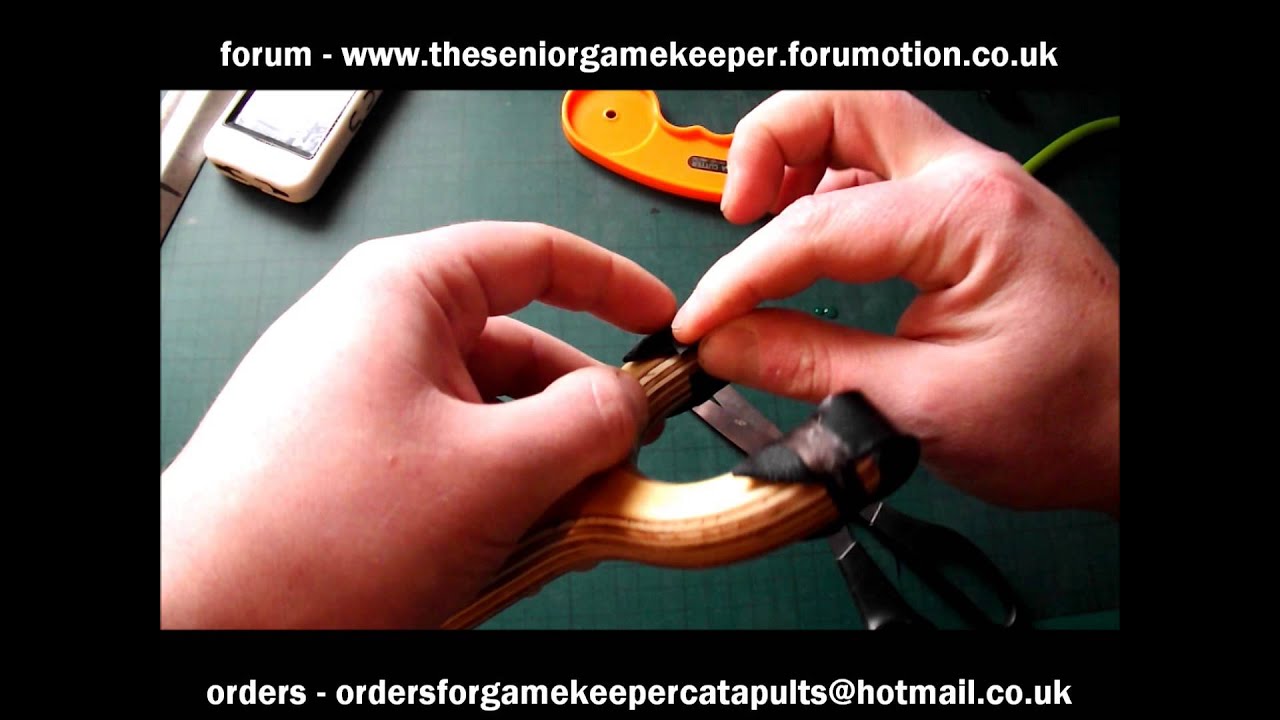 Как прикрепить кожаные накладки на рогатку / катапульту / егерь / стрелковое оружие