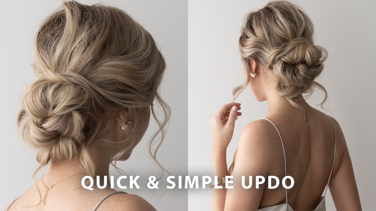Very Easy Updo Hairstyle | Wedding, Bridesmaid, Prom - YouTube