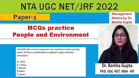 MCQs on People and Environment/ NTA UGC NET /JRF 2022
