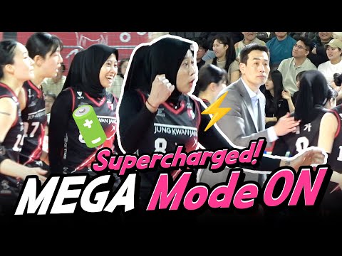 메가, 풀충전 완료⚡ 더 강해진 모습으로 플레이오프 모드 ON (2025.03.14 정관장 vs <strong>페퍼저축은행</strong>)