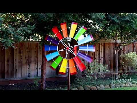 Colorful Windmill Outdoor Garden Metal Wind Spinner