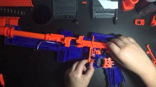 Nerf elite alpha trooper CS-12 modification part 1 lock removal
