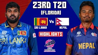 Icc T20 World Cup 2024 Sri Lanka Vs Nepal Full Highlights 2024 Sl Vs
