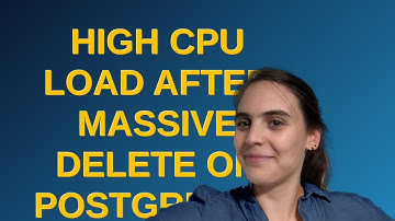 Dba: High CPU load after massive delete on PostgreSQL server