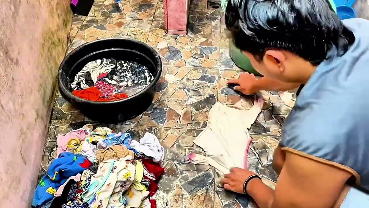 Relaxing ASMR Washing Baby Clothes | Gentle Hand Wash & Water Sounds