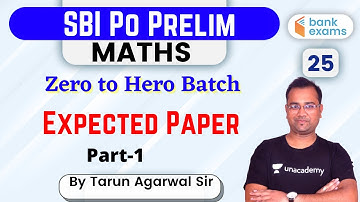 10:00 PM - SBI PO Pre 2020 | Maths by Tarun Agarwal | Maths Expected Paper