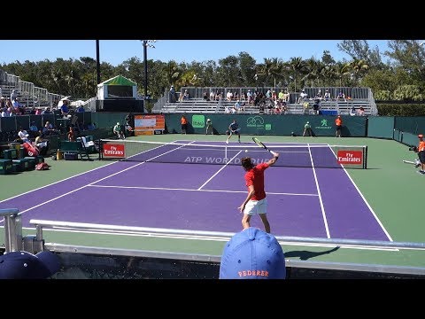 Tsitsipas v. Medvedev (Court Level View) 60FPS HD Miami Open 2018 R1