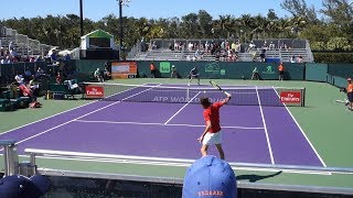 Tsitsipas v. Medvedev (Court Level View) 60FPS HD Miami Open 2018 R1