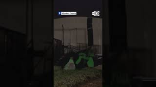 Damage from a confirmed tornado in Wharton County