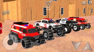 Offroad Outlaws Fire Truck, Police Car, Amulance Dirt Car Extreme Off_Road - Android Gameplay