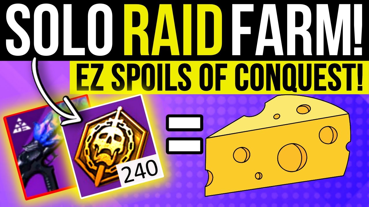 This SOLO Raid Farm is INSANE! Fast SPOILS Of Conquest & Root Of