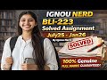 BLI-223 SOLVED ASSIGNMENT (JULY25-JAN26) FREE PDF #ignou #ignounerd #ignousolvedassignment