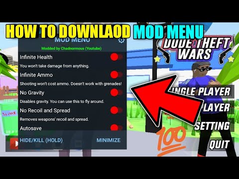 HOW TO DOWNLAOD DTW MOD MENU IN DUDE THEFT WARS || DUDE THEFT WARS ...