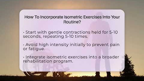 How To Incorporate Isometric Exercises Into Your Routine? - Orthopedic Support Network