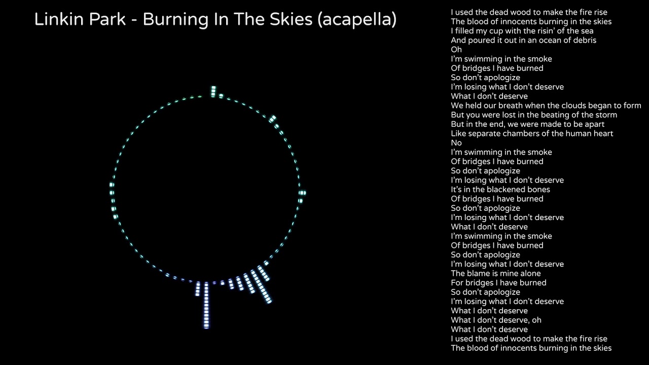 Linkin Park - Burning In The Skies (acapella + lyrics)