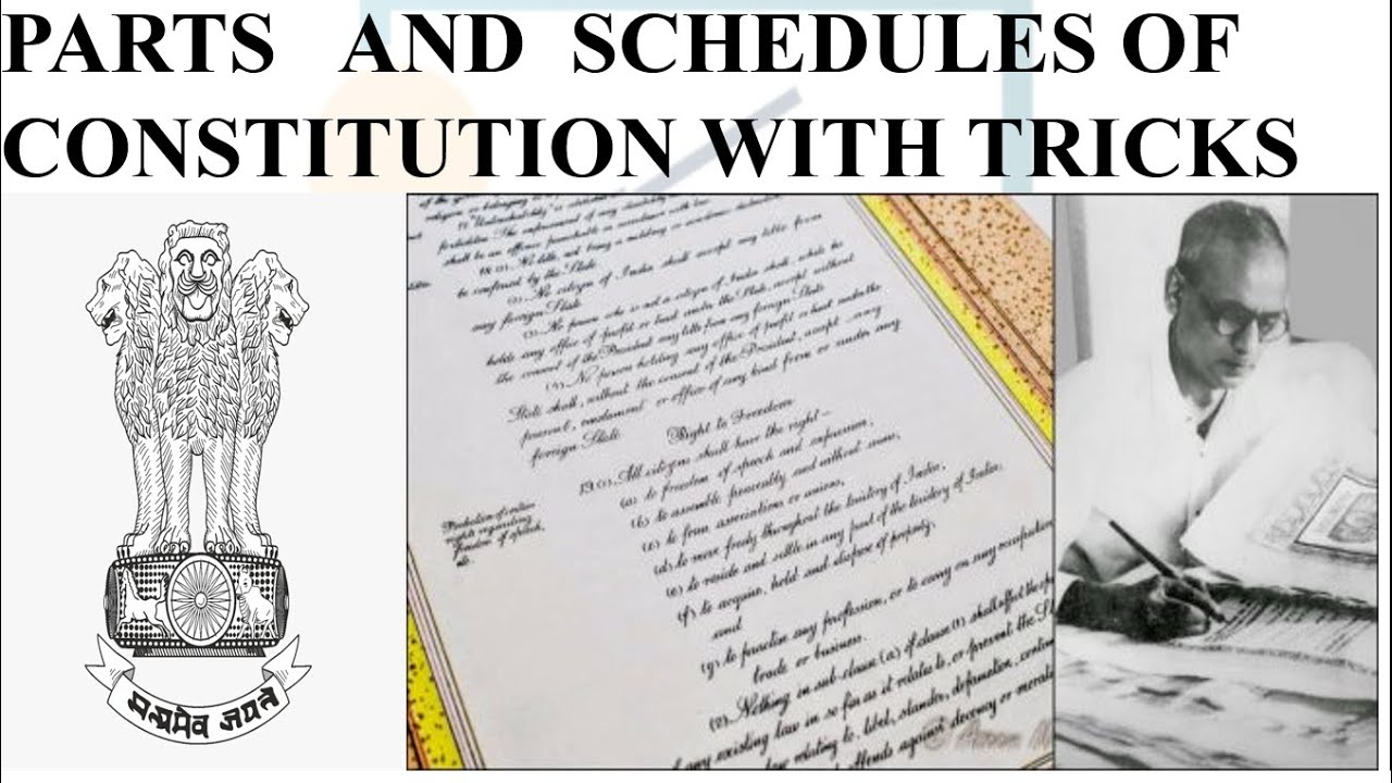 EASY TRICKS FOR PARTS AND SCHEDULE OF INDIAN CONSTITUTION - YouTube