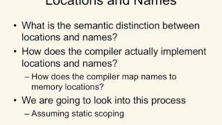 CSE 340 S16: 4-4-16 "The Runtime Environment Pt. 1"