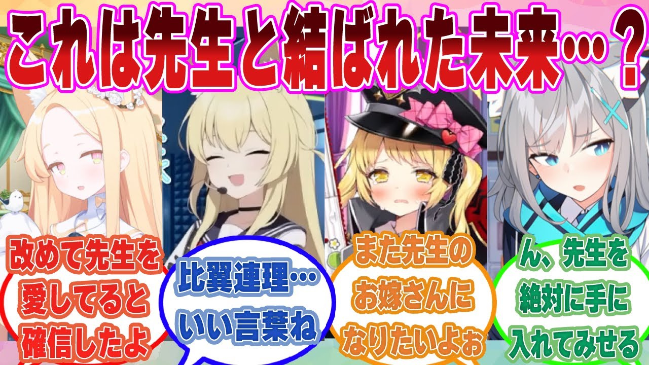 【SS】先生と添い遂げた存在しない記憶が唐突にあふれ出したブルアカ生徒たちに対する反応集【ブルアカ/まとめ/反応集】