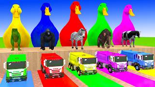 Long Slide Game With Cow Elephant Gorilla Hippopotamus Tiger 3d Animal Game Funny 3d Animals screenshot 4