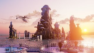 Cliff Resort Concept Eevee Render engine