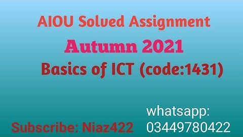 Aiou Solved Assignment Code 1431 Autumn 2021/ Basics of ICT/fully Solved