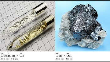 Cesium - Cs vs Tin - Sn Comparing Element attributes Atoms