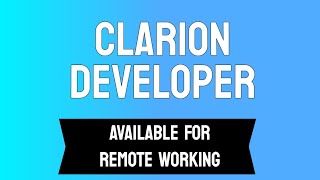 Clarion Developer - Available For Remote Working