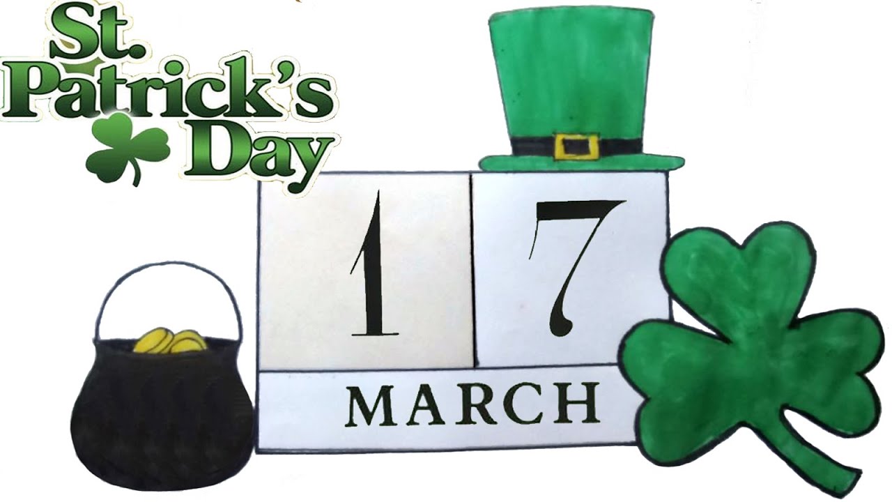 Shamrock Drawing Easy & Step by Step ☘️ St Patrick's Day Hat Drawing 🎩 St Patrick's Day Easy Drawing