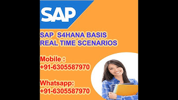 SAP S/4HANA BASIS DEMO CLASS  BY  SURYA +91-6305587970