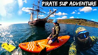 Exploring a PIRATE SHIP by SUP, Freediving  - Underwater Drone!! PORT ERIN ISLE OF MAN