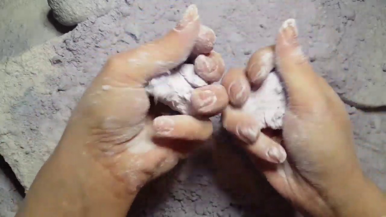 Baby Powder topped Reformed Gym Chalk Crumble ASMR - YouTube