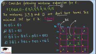 GATE Previous Year Questions(PYQ) on K-MAP(Digital Logic) Part 6 - GATE/UGC NET ISRO CS Preparation