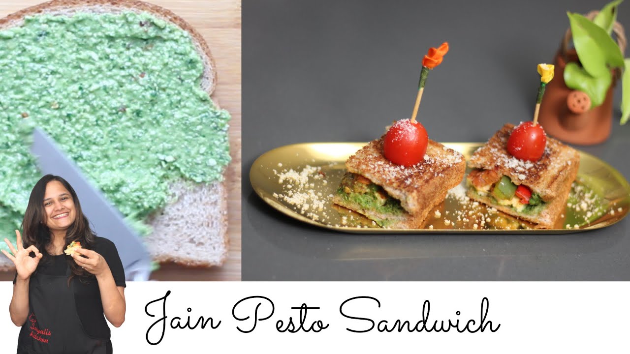 Jain Pesto Paneer Sandwich | જૈન પેસ્તો પનીર સેન્ડવિચ  | Sayalis Kitchenette | EP 166