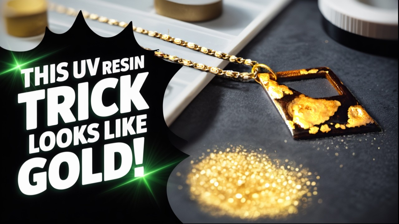 Подвеска из смолы своими руками с чернилами на спиртовой основе и золотыми акцентами