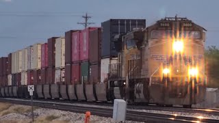 Monster EB Union Pacific 5680 Leads ILBDI Color/Intermodal Train in El Paso, TX 05/20/2023