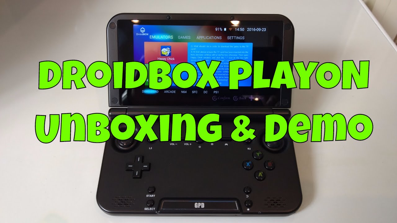 GPD XD UNBOXING - DROIDBOX PLAYON DEMO - XBMC KODI - ANDROID GAMES