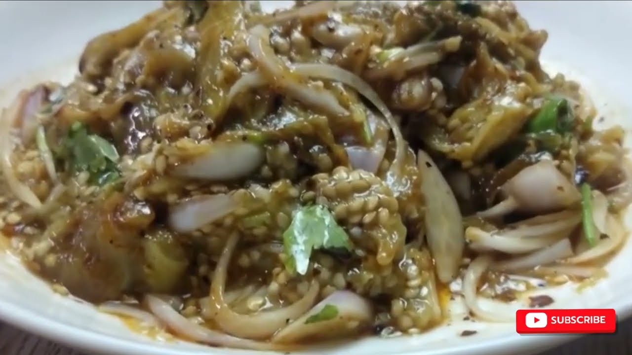 ခရမ်းသီးမီးဖုတ်သုပ် ဆွေမျိုးပါမေ့သွားမယ်👩‍🍳🍆