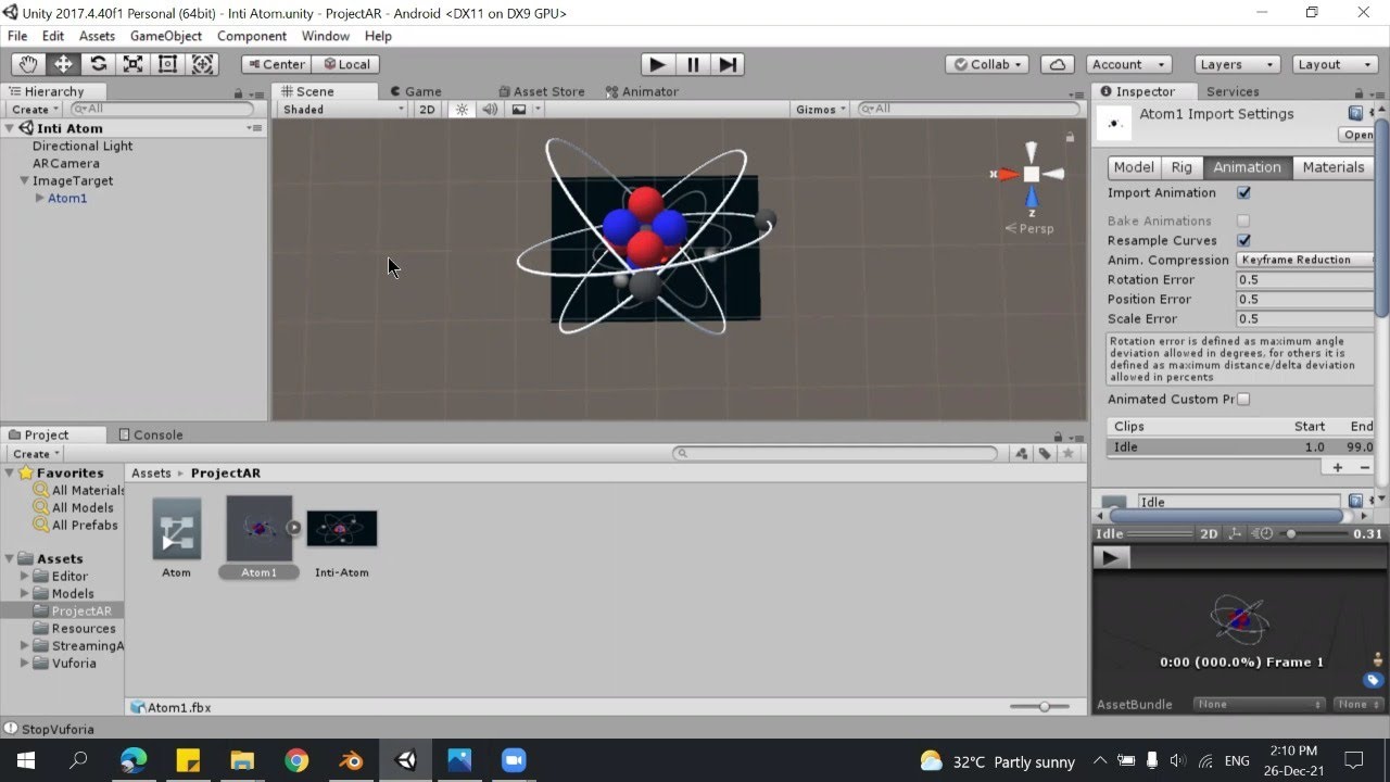 MENAMPILKAN AUGMENTED REALITY (AR) INTI ATOM MENGGUNAKAN APLIKASI UNITY ...