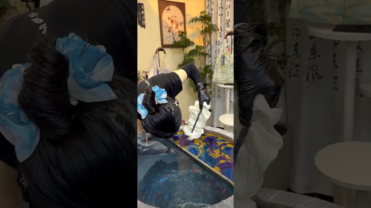 Blue 💙 yellow 💛 Purple 💜 Hairband| Water Dipping Fluid ink Print 