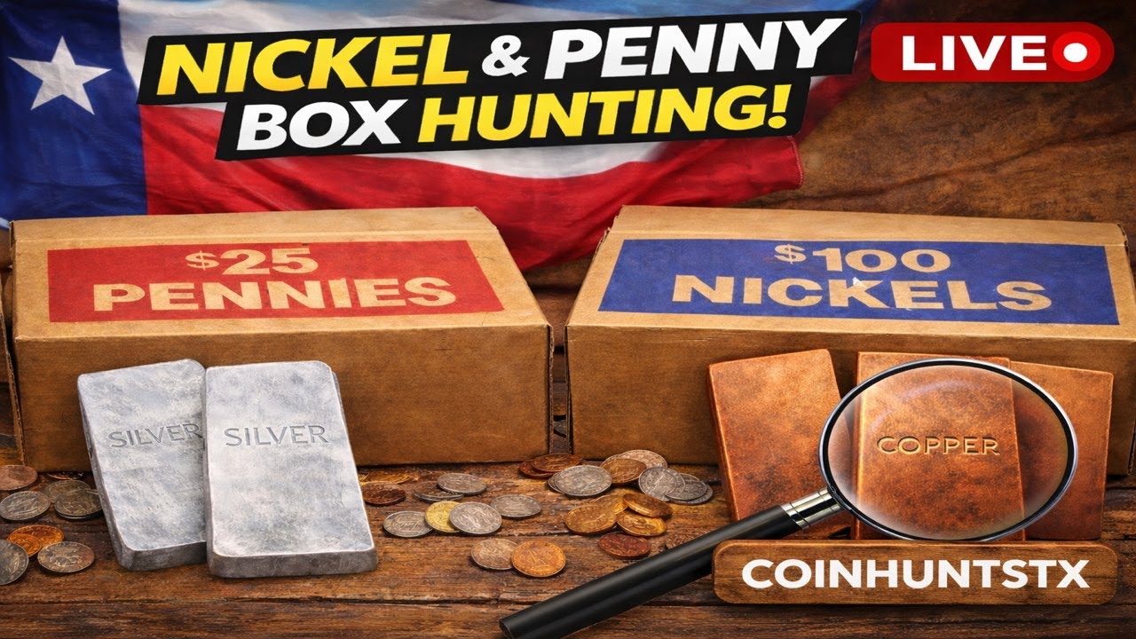 Live Coin Roll Hunting – Penny & Nickel Boxes (Silver & Wheat)