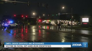 Des Moines police identify man who died in hit-and-run crash Monday, investigation still ongoing
